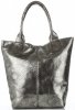 Kožené kabelka shopper bag Vittoria Gotti stříbrná V6141